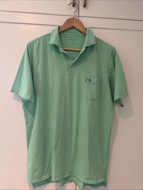 B Draddy “National Golf Links of America” polo green/yellow stripe size M EUC